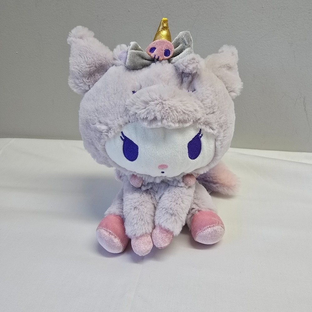 GUND Sanrio Kuromi Unicorn Plush Stuffed Animal 2023 Lavender Gold Horn Pastel